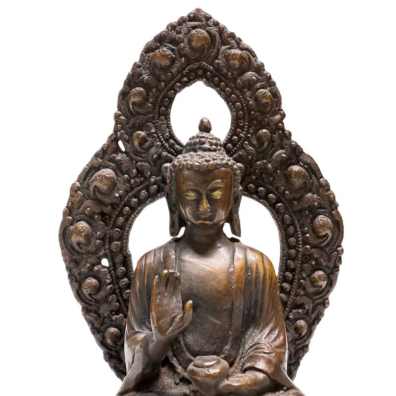 Nepalesische Buddha-Statuen aus Bronze, 19. Jahrhundert, Lot 462, Darstellung der Dhyana Mudra (Meditationsgeste), mit Resten originaler Feuervergoldung, handgearbeitete Sakralkunst, 1stbuddha.