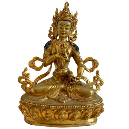 Antike nepalesische Weiße Tara Statue aus feuervergoldeter Bronze, Newar-Handwerkskunst, spätes 19. Jahrhundert