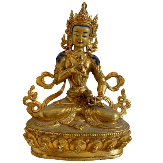Antike nepalesische Weiße Tara Statue aus feuervergoldeter Bronze, Newar-Handwerkskunst, spätes 19. Jahrhundert