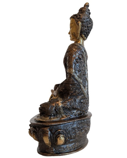 nepalesischer buddha bhumisparsha mudra bronze skulptur hohlguss tradition