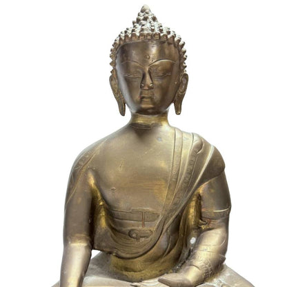 Bedeutender nepalesischer Himalaya-Buddha, Bronze mit Feuervergoldung, 18./19. Jahrhundert, Lot 453, Bhumisparsha Mudra, 38 cm hoch, 4,6 kg schwer, authentische Newar-Handarbeit, 1stbuddha Expertise.