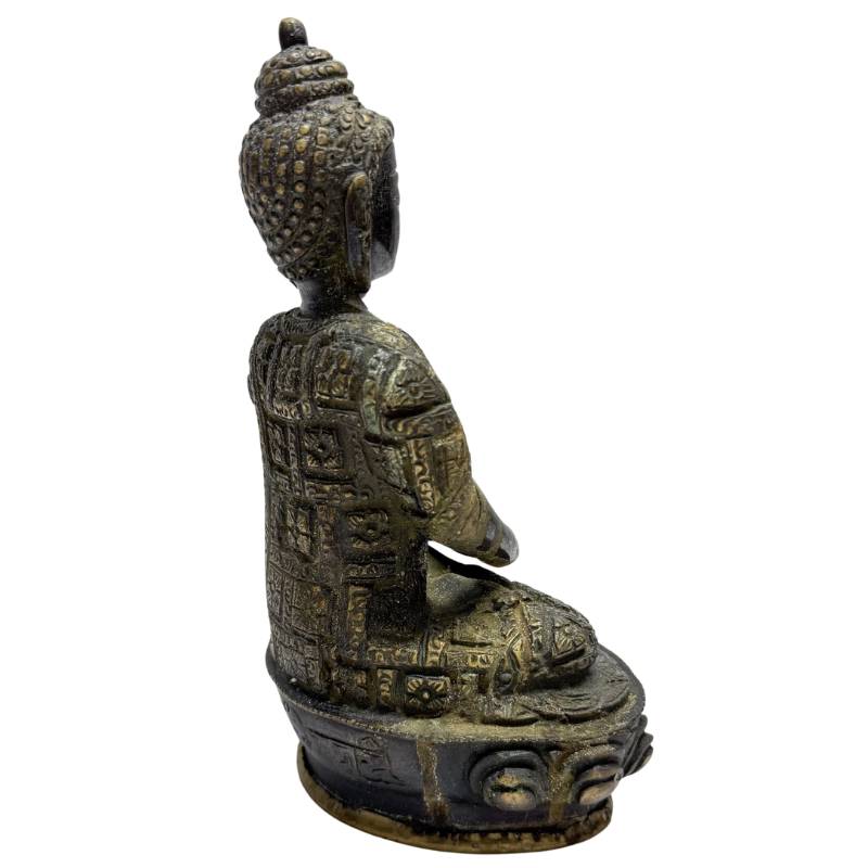 Seltenes Paar nepalesischer Buddha-Statuen, feuervergoldete Bronze (Newar-Stil), Lot 457, 18,5 cm hoch, Abhaya Mudra, 3,2 kg schweres Set aus Patan, frühes 20. Jahrhundert, 1stbuddha.