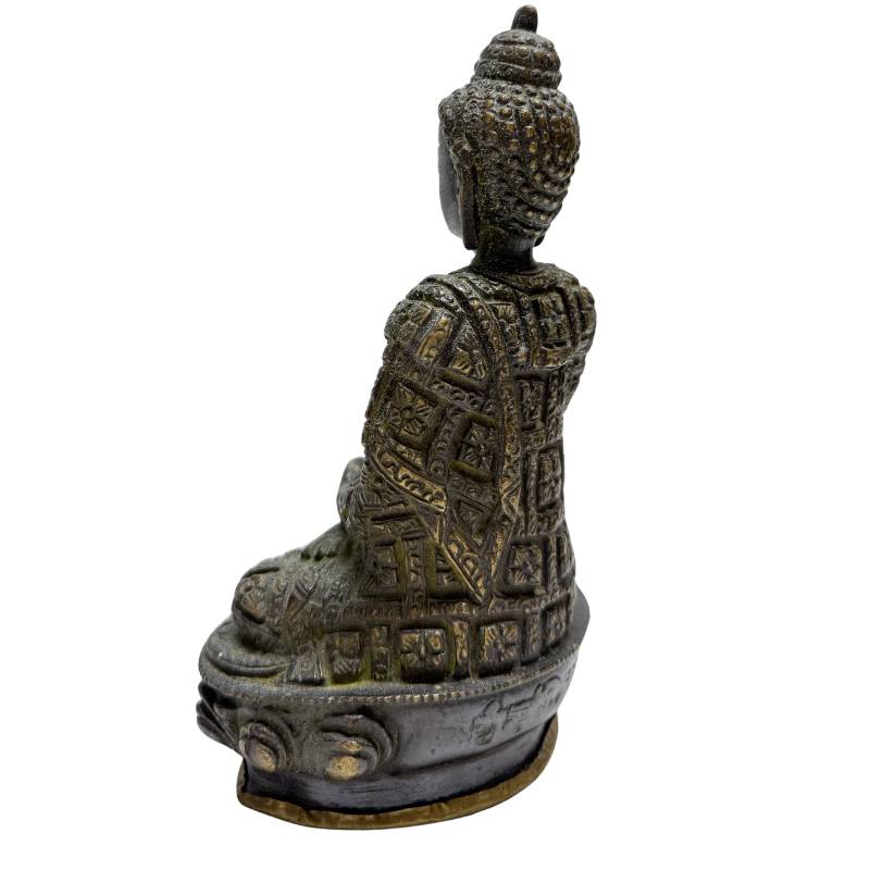 Exquisites Duo nepalesischer Buddha-Statuen, Newar-Bronze aus Patan, Lot 457, frühes 20. Jahrhundert, feuervergoldet, 18,5 cm hoch, Abhaya Mudra, 3,2 kg Gesamtgewicht, 1stbuddha Expertise.