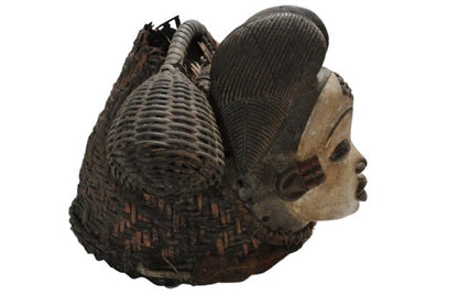 Punu Maske Gabon Holz geschnitztes Gesicht