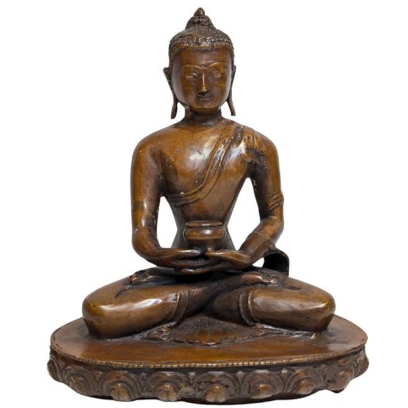 Shakyamuni Buddha Bronze Himalaya Dhyana Mudra mit Patra