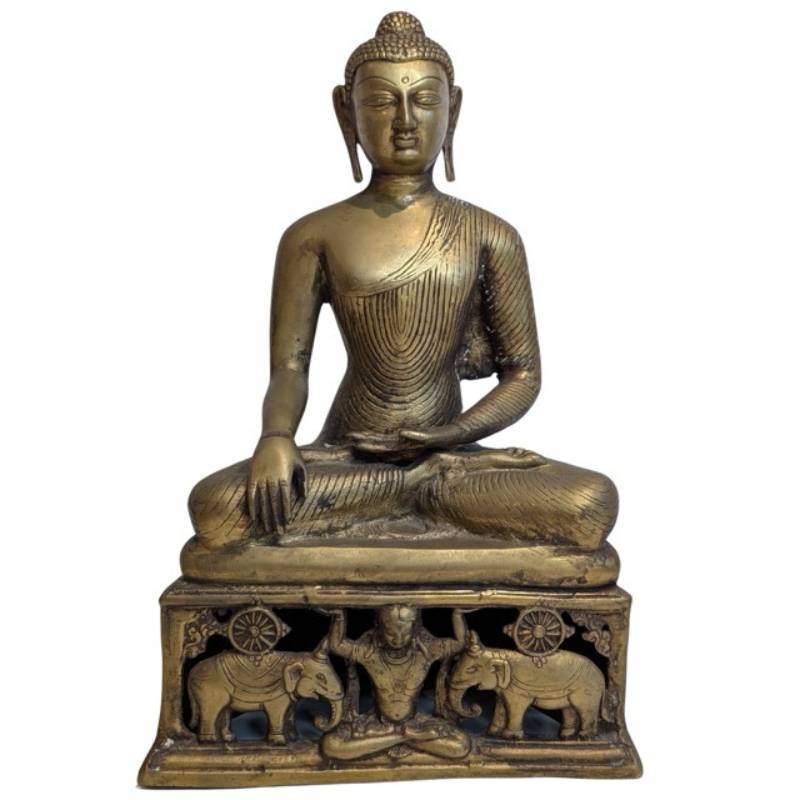 Shakyamuni Buddha Bronze Indien Nepal Bhumisparsha Mudra