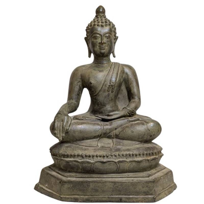 Shakyamuni Buddha Bronze Myanmar Bhumisparsha Mudra