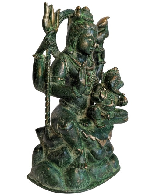 Shiva mit Ganesha Bronze Figur Indien
