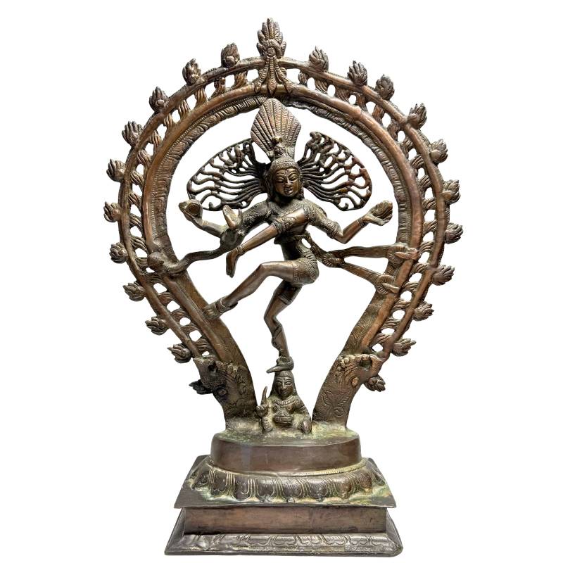 Shiva Nataraja Bronze Figur Indien Tanz Universum antikes Objekt