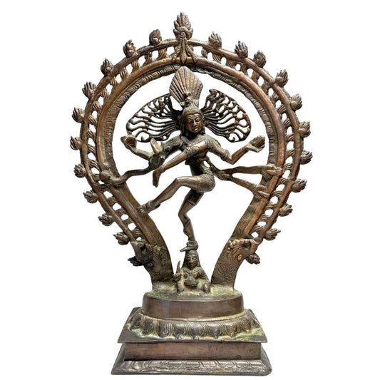 Shiva Nataraja Bronze Figur Indien Tanz Universum antikes Objekt
