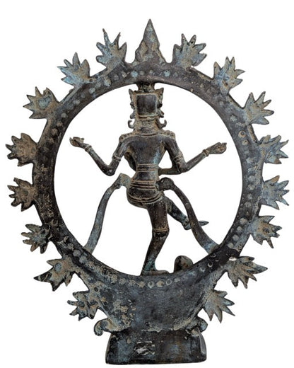 Shiva Nataraja Bronze Figur Indonesien Patina