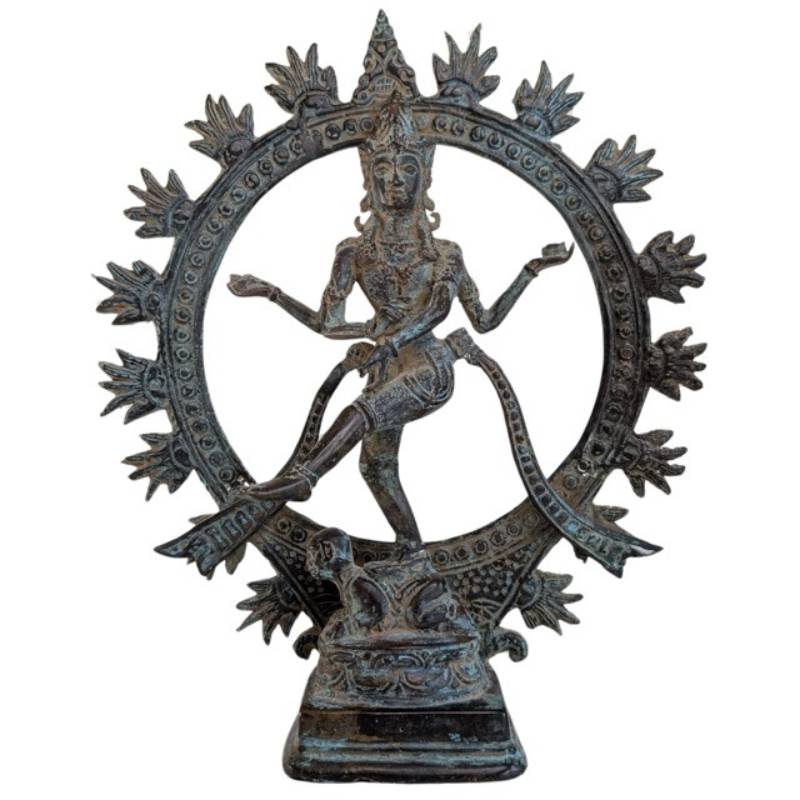 Shiva Nataraja Bronze Statue Indonesien Flammenkreis