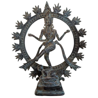 Shiva Nataraja Bronze Statue Indonesien Flammenkreis