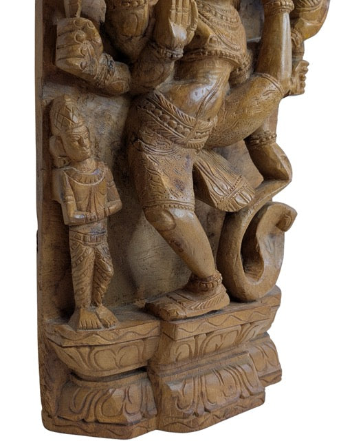 Shiva Nataraja Holz Relief antik Südindien