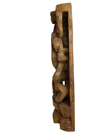 Shiva Nataraja Holz Tempelrelief Südindien