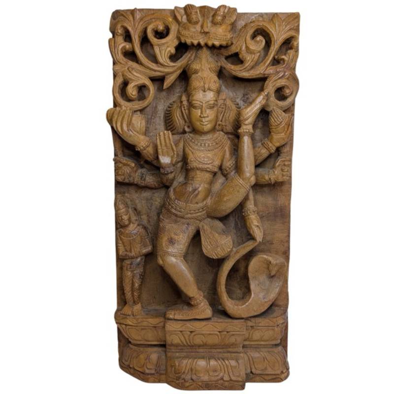 Shiva Nataraja Holzrelief Südindien Tempelkunst Darstellung