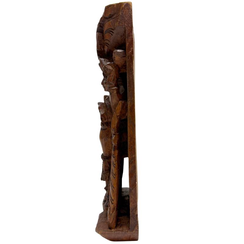 Antikes indisches Holzschnitzwerk des Shiva Nataraja, Relief aus dem frühen 20. Jahrhundert, Lot 450, handgeschnitztes Hartholz, 28 cm hoch, 1 kg schwer, warme Naturpatina, hinduistische Sakralkunst, 1stbuddha Expertise.