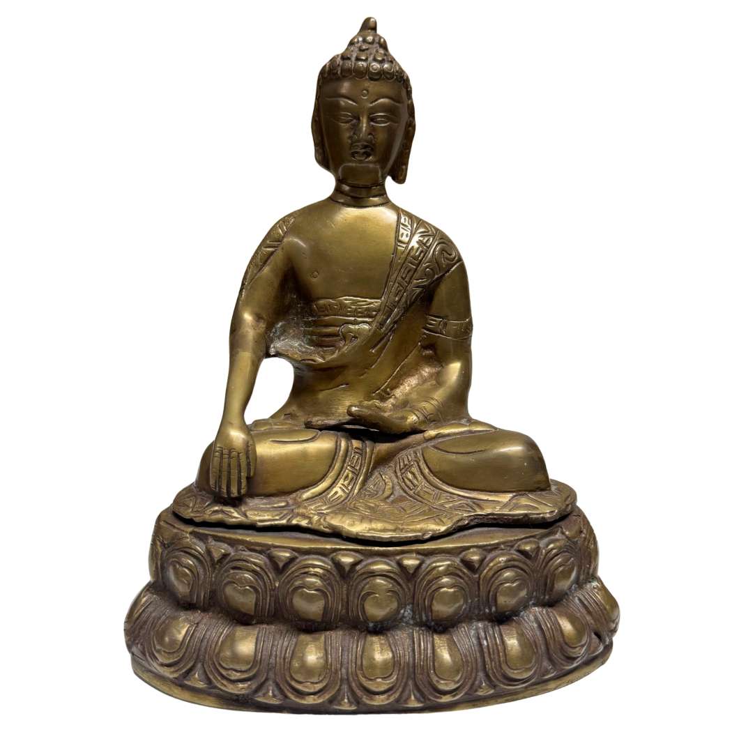 Sino tibetischer Buddha aus Bronze Bhumisparsha Mudra China Tibet