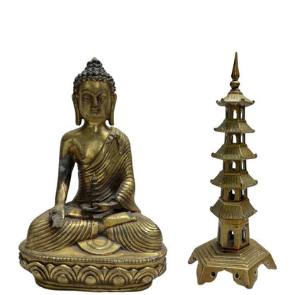 Antike sino-tibetische Medizin-Buddha Statue (Bhaisajyaguru) aus massiver Bronze, 23 cm hoch