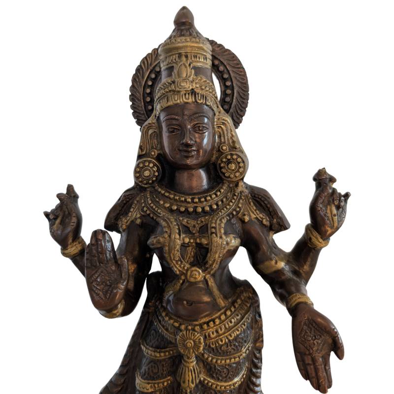 Südindien Bronze-Lakshmi-Statue – Hindu Göttin des Wohlstands | 1stBuddha