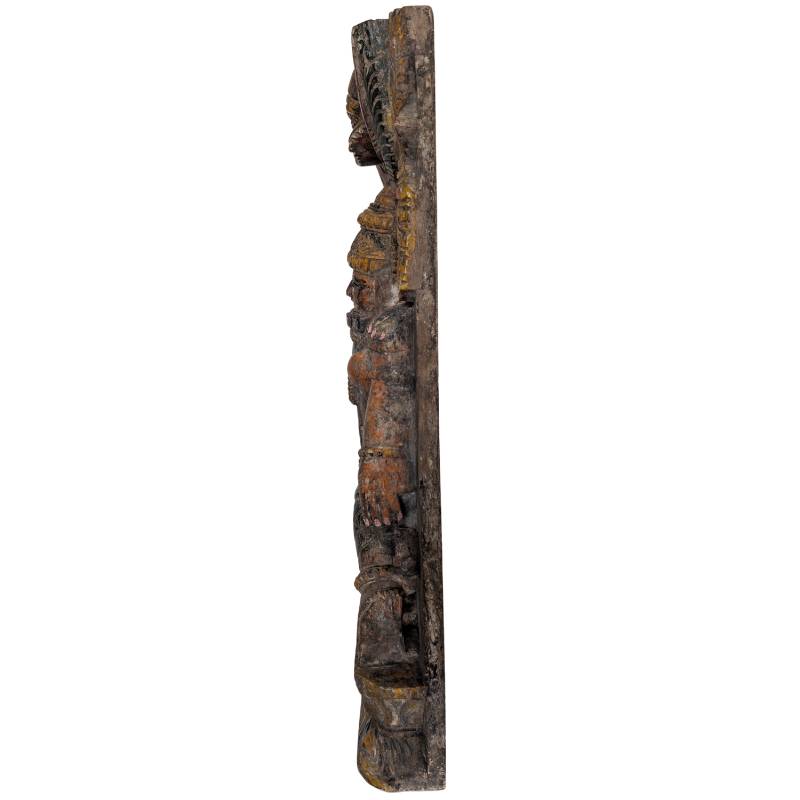 Tempelpaneel Vishnu und Lakshmi mit Kirtimukha – Teakholzrelief Indien | 1stBuddha
