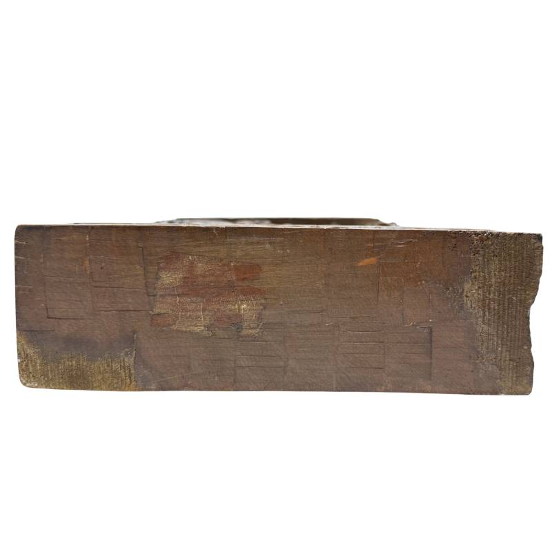 Antike Tempelschnitzerei aus Tamil Nadu, Darstellung der Hochzeit von Meenakshi und Shiva mit Vishnu, frühes 20. Jahrhundert, Lot 449, 46 cm hoch, 3,5 kg massives Hartholz, südindische Sakralkunst, 1stbuddha Expertise.