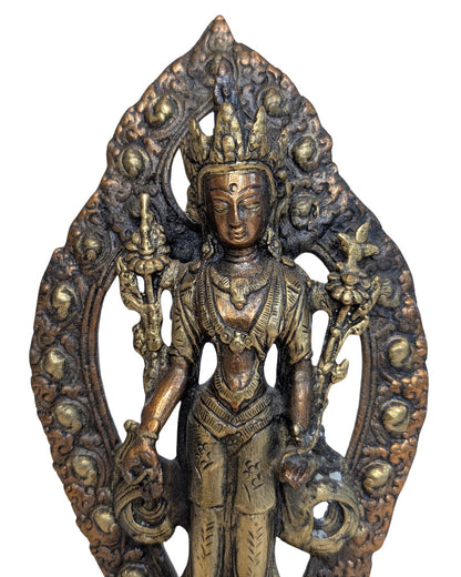 Tara Bronze Himalaya feuervergoldet auf Lotusfigur