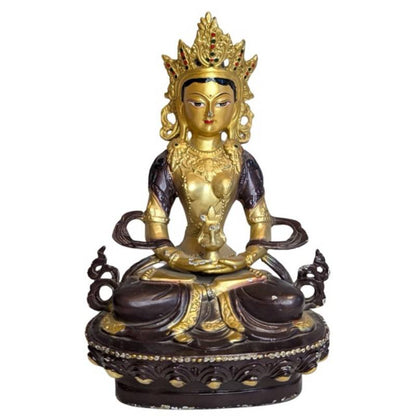 Tara Figur aus Metall dekorativ goldfarben Himalaya Stil
