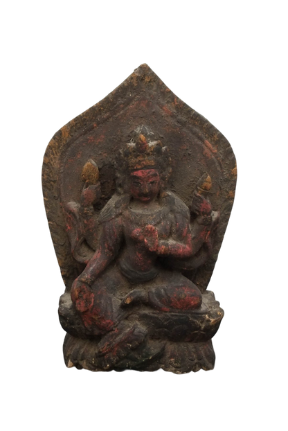 Tara Holzfigur Himalaya 19 Jahrhundert buddhistische Figur