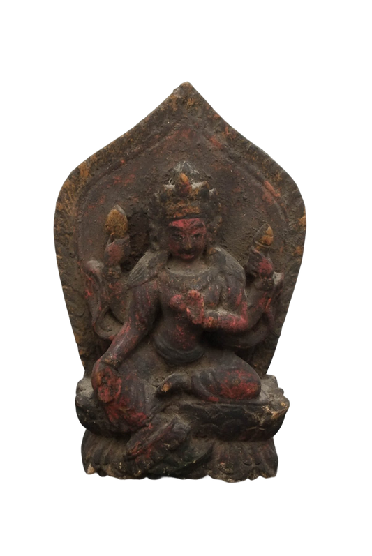 Tara Holzfigur Himalaya 19 Jahrhundert buddhistische Figur