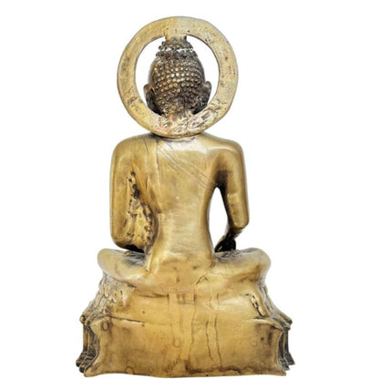 Filigrane Tara Skulptur aus Nepal, feuervergoldete Bronze mit detailreicher Krone und Ornamentik, antike Patina, traditionelles Newar-Kunsthandwerk