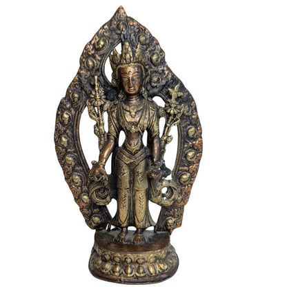 Tara Statue Bronze feuervergoldet Tibet Nepal