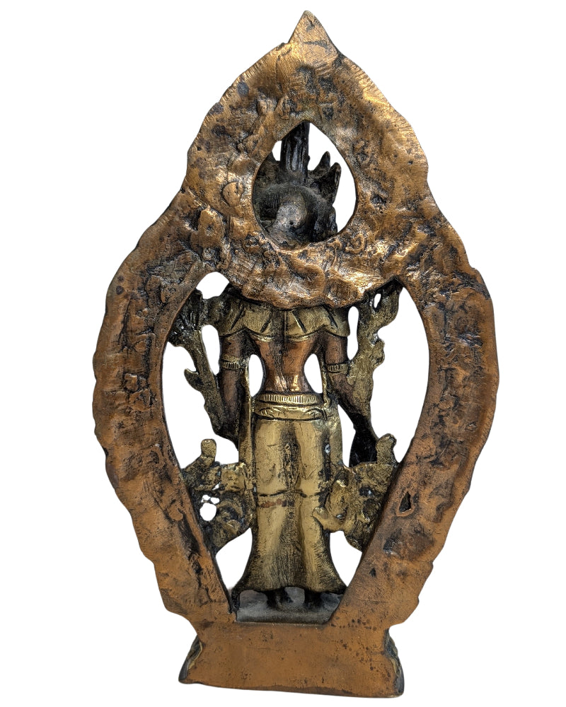 Tara Statue Himalaya Bronze mit Goldresten