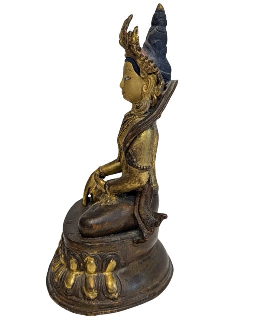 Tara Statue Himalaya Bronze rituell vergoldet