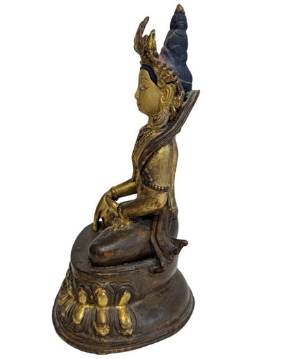 Tara Statue Himalaya Bronze rituell vergoldet