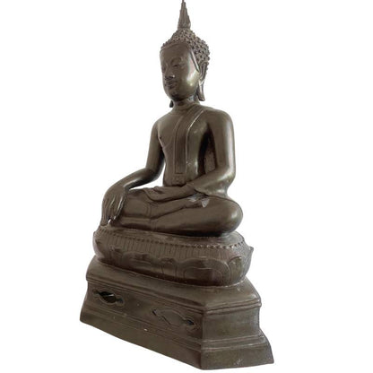 Thailändische Buddha Statue aus Bronze in massiver Ausführung