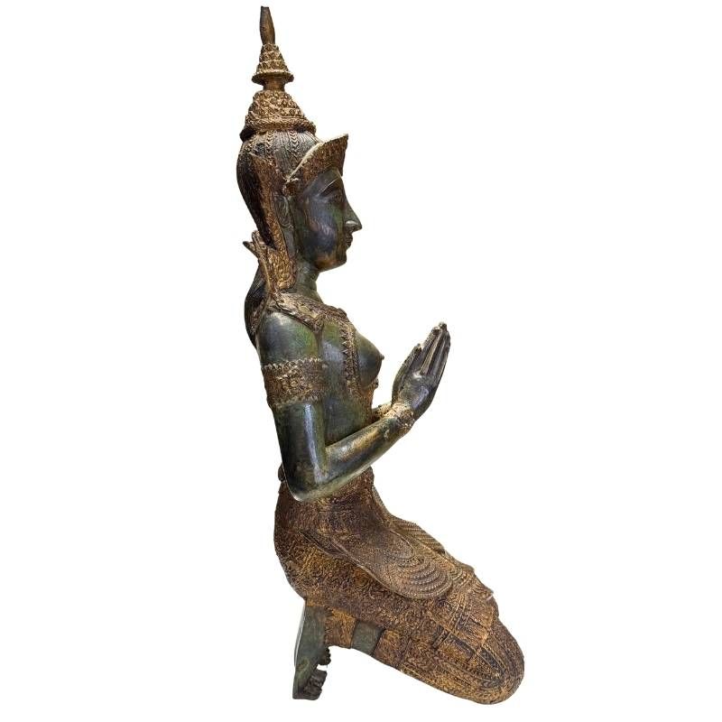 Paar antike thailändische Tempelwächter (Thai Temple Guardians), Bronze mit Feuervergoldung, 19. Jahrhundert, 56 cm hoch, 15 kg Set, Lot 433, 1stbuddha.