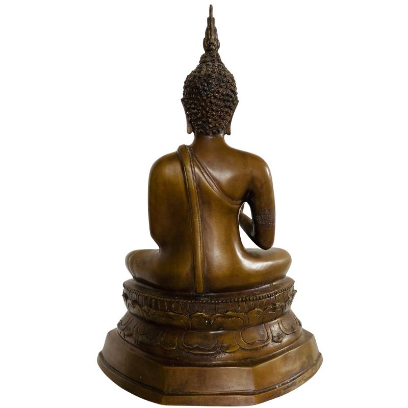 Handgefertigte authentische thailändische Buddha-Statue aus Bronze