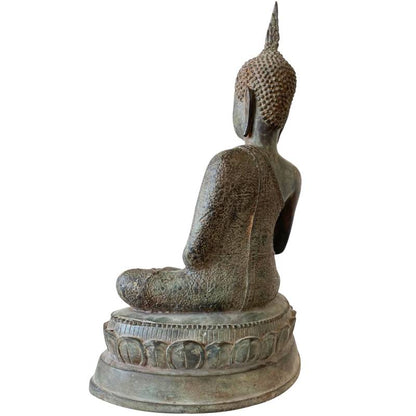 Thailändische Buddha-Statue aus Bronze, traditionelle thailändische Handwerkskunst