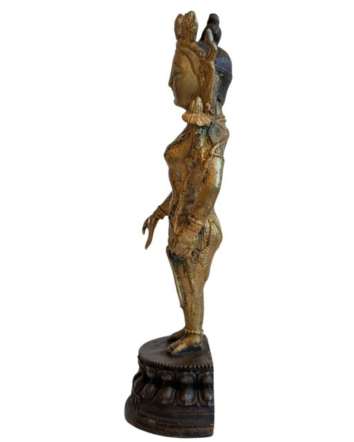 tibet avalokiteshvara bronze skulptur stehende figur