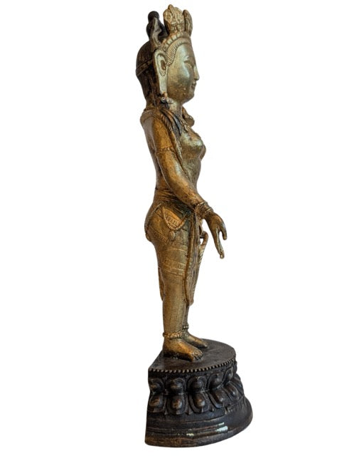 tibet avalokiteshvara bronze skulptur handhaltung detail