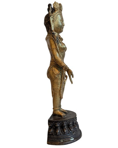 tibet avalokiteshvara bronze skulptur handhaltung detail