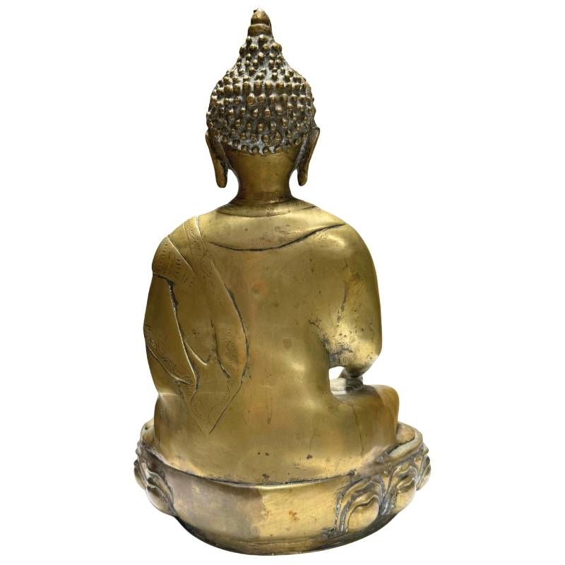 tibet buddha bhumisparsha mudra bronze skulptur hand erdberuehrung detail