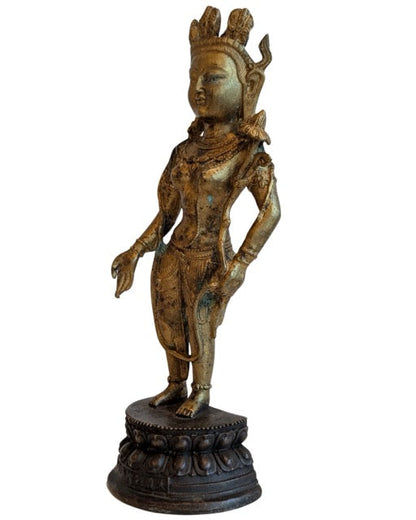 tibetischer avalokiteshvara bronze skulptur kompakte form