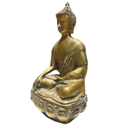 tibetischer buddha bhumisparsha mudra bronze skulptur devotionsobjekt tempelstil