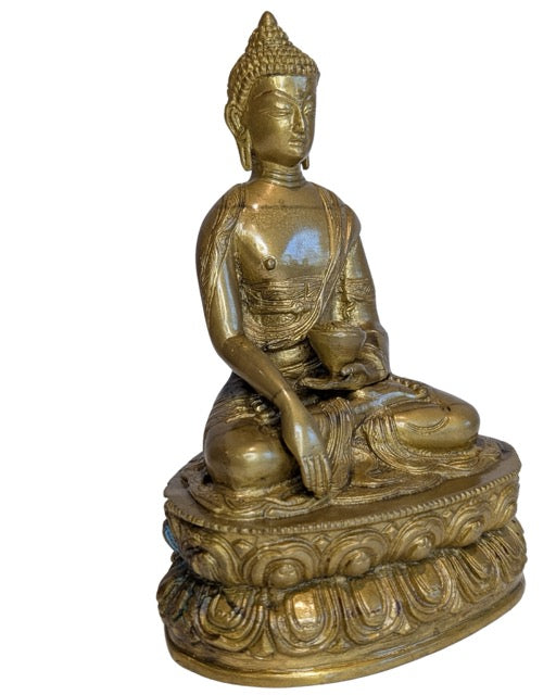 tibetischer buddha meditation bronze skulptur ruhiger ausdruck