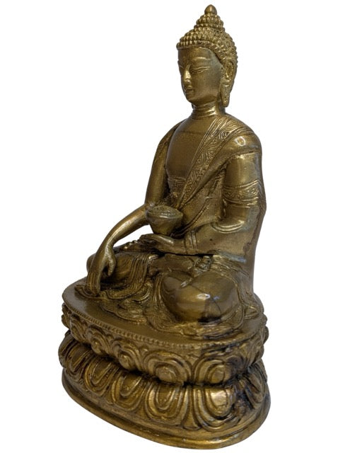 tibetischer buddha meditation bronze skulptur kompakt