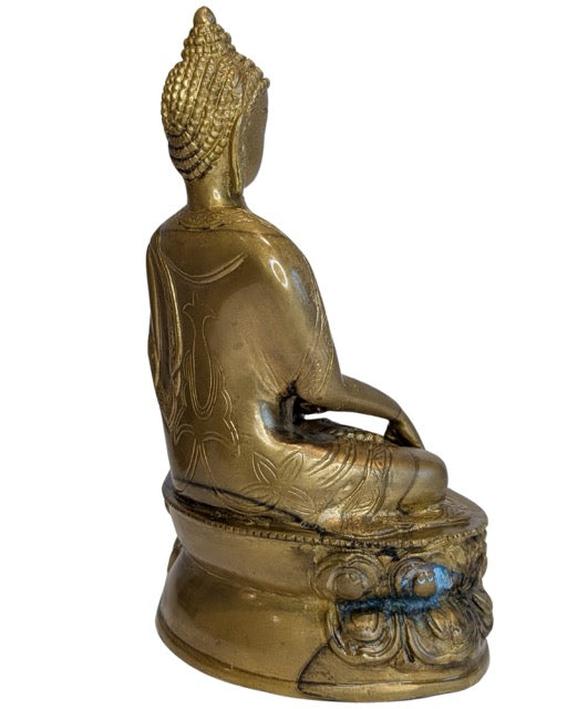 tibetischer buddha meditation bronze skulptur patina alter