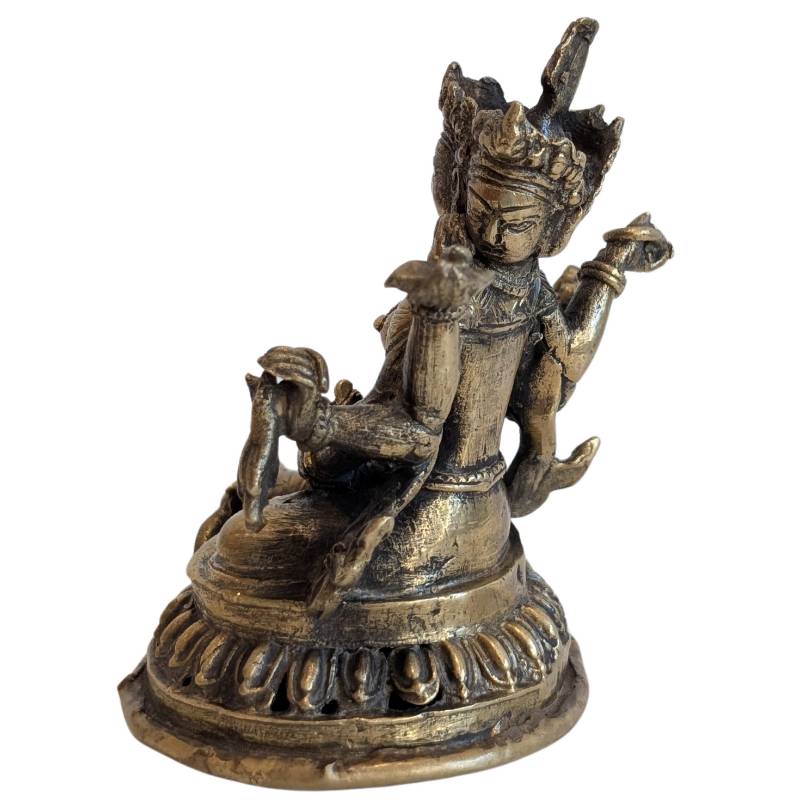 Ushnishavijaya kleine Bronze Figur buddhistische Gottheit mit ruhiger Ausstrahlung