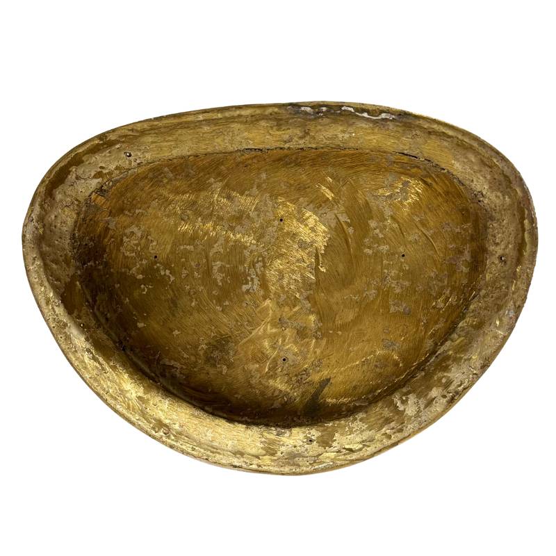 Vajrayana-Bodhisattva aus Newar-Bronze (Nepal, 18.–19. Jh.), exklusives Sammlerobjekt (Verzamelobject) mit 34,5 cm Höhe, Lot 444 bei 1stbuddha, vierarmiger Avalokiteshvara mit Kapala und Resten von Feuervergoldung, 4,4 kg schwer.